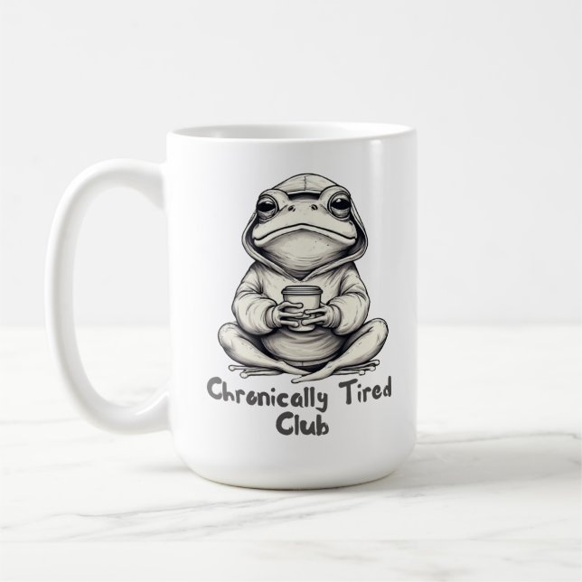 Chronically Tired Club Frog cups –  Coffee Frog (Left)