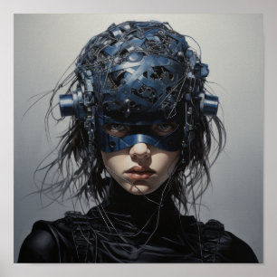 Chronicles of Valor: Futuristic Superheroine Poste Poster