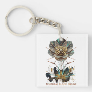 Chrono-Flora: The Mechanical Soul of Nature Key Ring