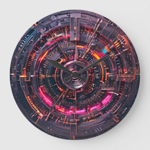 Chrono Nexus: Cybertech Retro Portal Large Clock