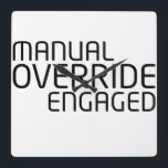 Chronological Sync Technical Clock<br><div class="desc">Monitor the duration of your manual overrides. This wall-mounted timepiece removes visual clutter,  focusing on high-contrast numerals and bold text to synchronize your studio’s operations.</div>