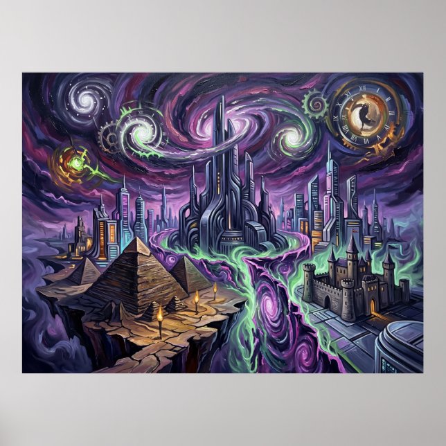 Chronopolis Starry Night Marvel Landscape Poster (Front)