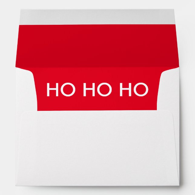 Chrsitmas Card Envelope | Ho Ho Ho Holiday Red (Back (Bottom))