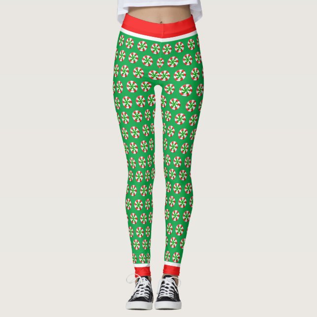 Chrstmas Candy Leggings (Front)