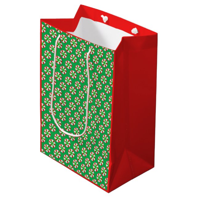 Chrstmas Candy Medium Gift Bag (Front Angled)