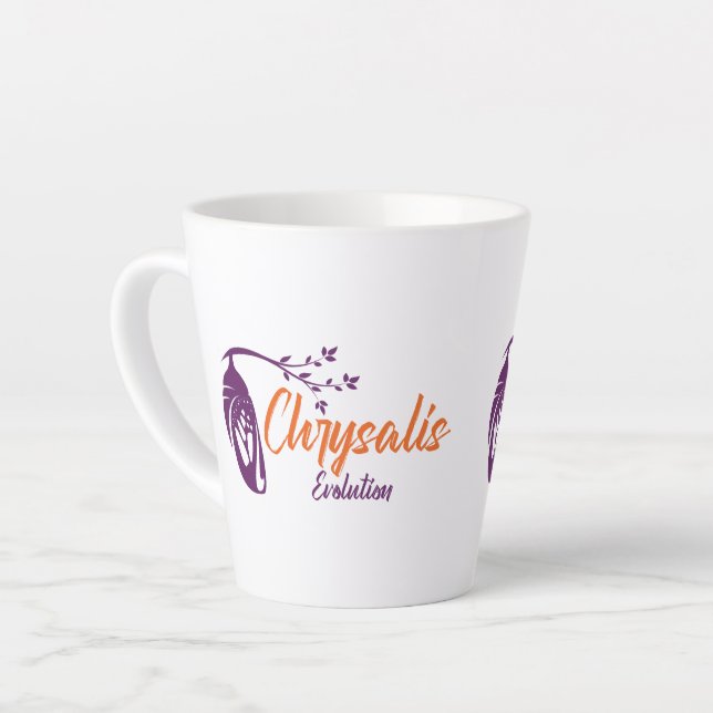 Chrysalis Evolution Dual Logo Latte Mug (Left Angle)