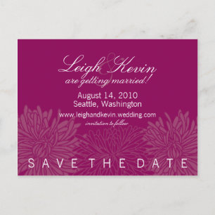 Chrysanthemum Blossom Save the Date Announcement Postcard