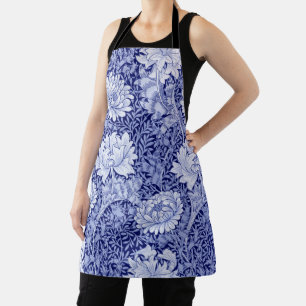 Chrysanthemum Blue, William Morris Apron