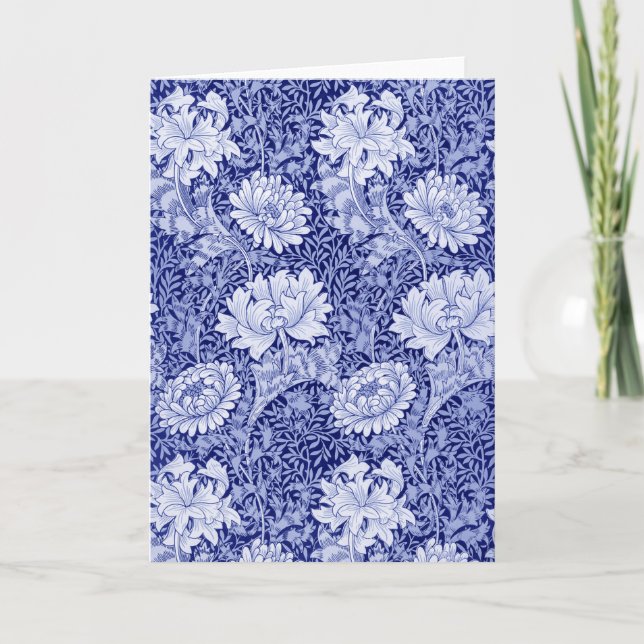 Chrysanthemum Blue, William Morris Card (Front)