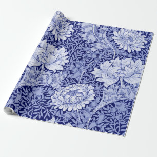 Chrysanthemum Blue, William Morris Wrapping Paper
