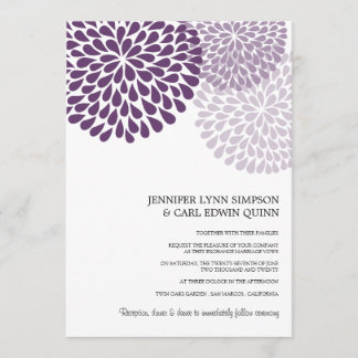 Chrysanthemum Bouquet (Purple) Invitation