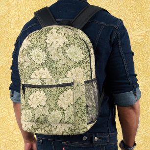 Chrysanthemum by William Morris, Vintage Art Printed Backpack