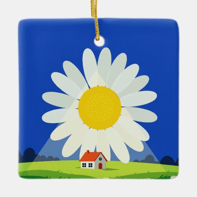 Chrysanthemum Ceramic Ornament (Front)