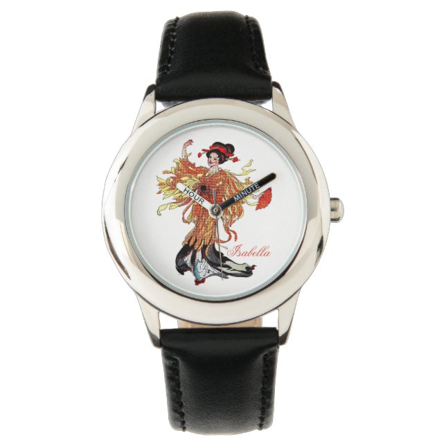 Chrysanthemum Cute Flower Child Floral Funny Girl Watch (Front)