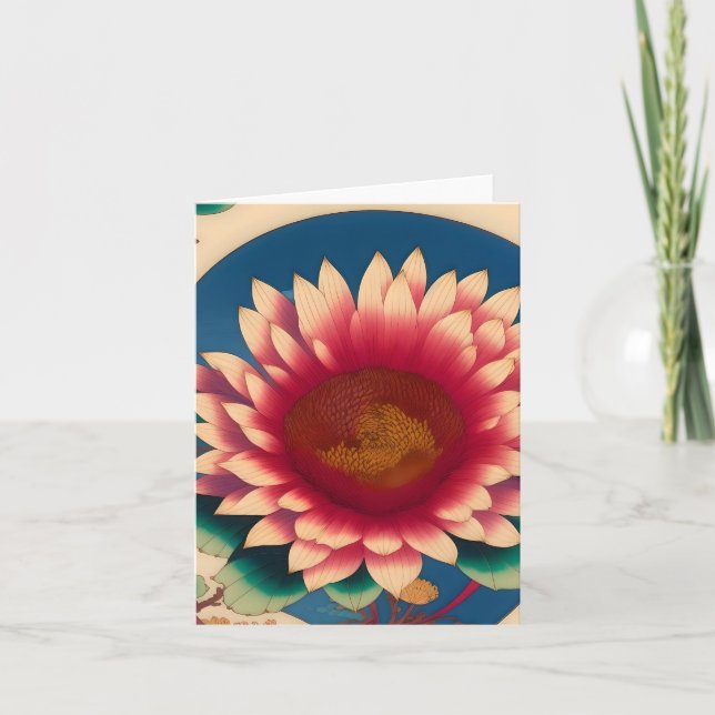 Chrysanthemum E Study in Japanese Style Holiday Card (Front)