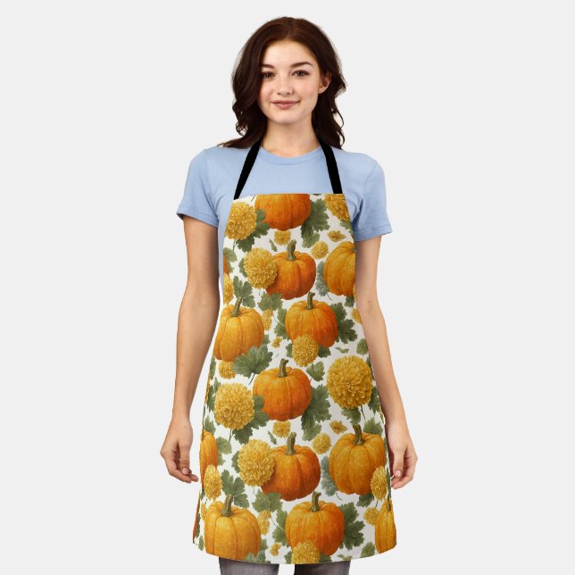 Chrysanthemum Fall Design Apron (Worn)