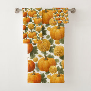 Chrysanthemum Fall Design Bath Towel Set