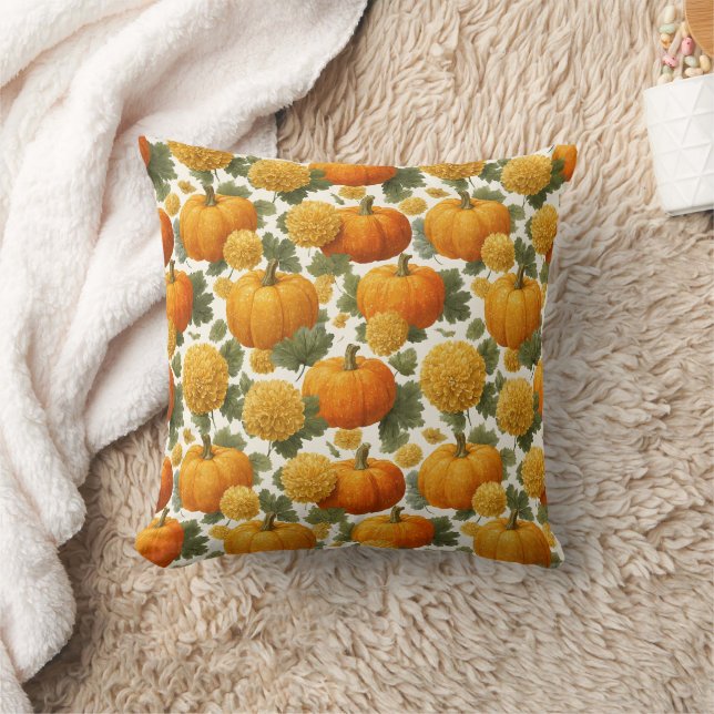 Chrysanthemum Fall Design Cushion (Blanket)