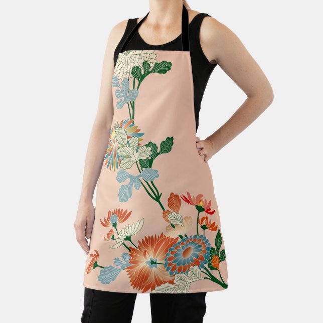Chrysanthemum Flower, Japanese Design Apron (Insitu)