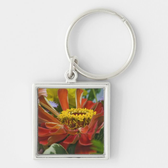 Chrysanthemum flower key ring (Front)