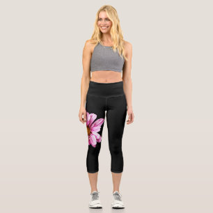 Chrysanthemum Flower lecapcna Capri Leggings