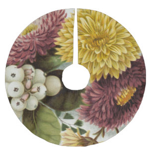 Chrysanthemum Flower Mum Floral Brushed Polyester Tree Skirt