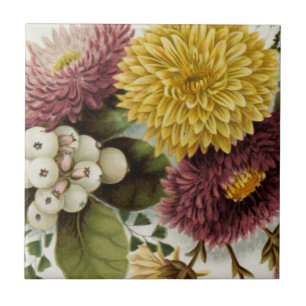 Chrysanthemum Flower Mum Floral Ceramic Tile