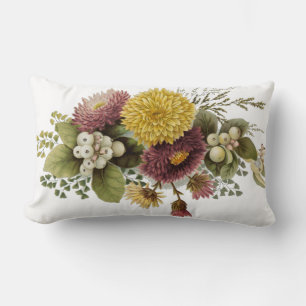 Chrysanthemum Flower Mum Floral Lumbar Cushion