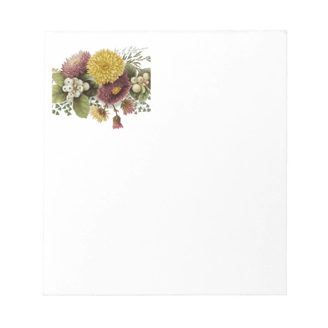 Chrysanthemum Flower Mum Floral Notepad (Front)