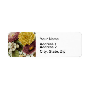 Chrysanthemum Flower Mum Floral Return Address Label