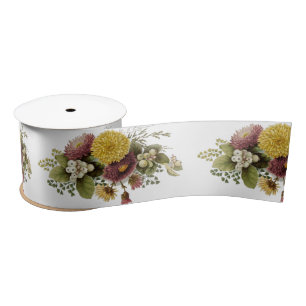Chrysanthemum Flower Mum Floral Satin Ribbon