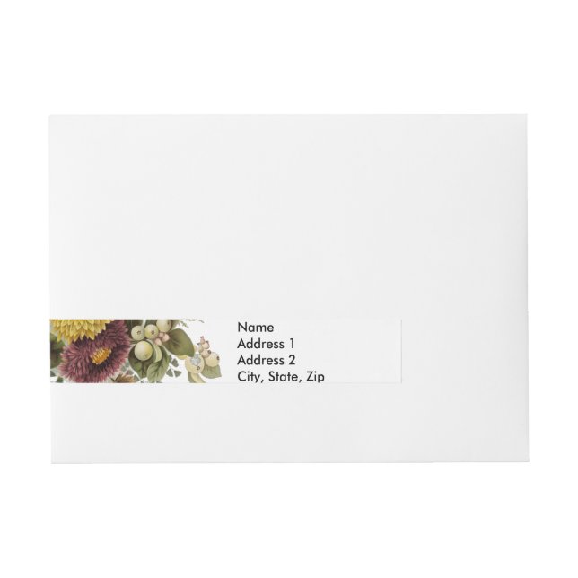 Chrysanthemum Flower Mum Floral Wraparound Address Label (Front)