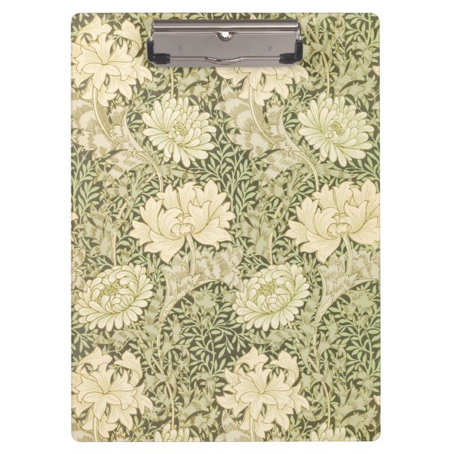 Chrysanthemum Flower Pattern (by William Morris) Clipboard (Front)