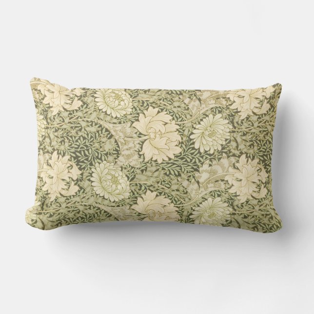Chrysanthemum Flower Pattern (by William Morris) Lumbar Cushion (Front)
