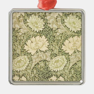 Chrysanthemum Flower Pattern (by William Morris) Metal Ornament