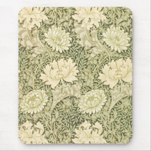 Chrysanthemum Flower Pattern (by William Morris) Mouse Pad
