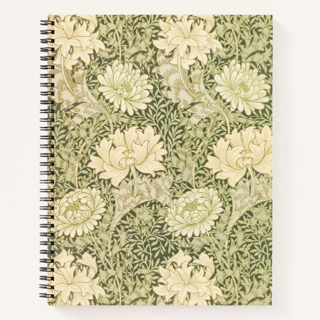 Chrysanthemum Flower Pattern (by William Morris) Notebook (Front)