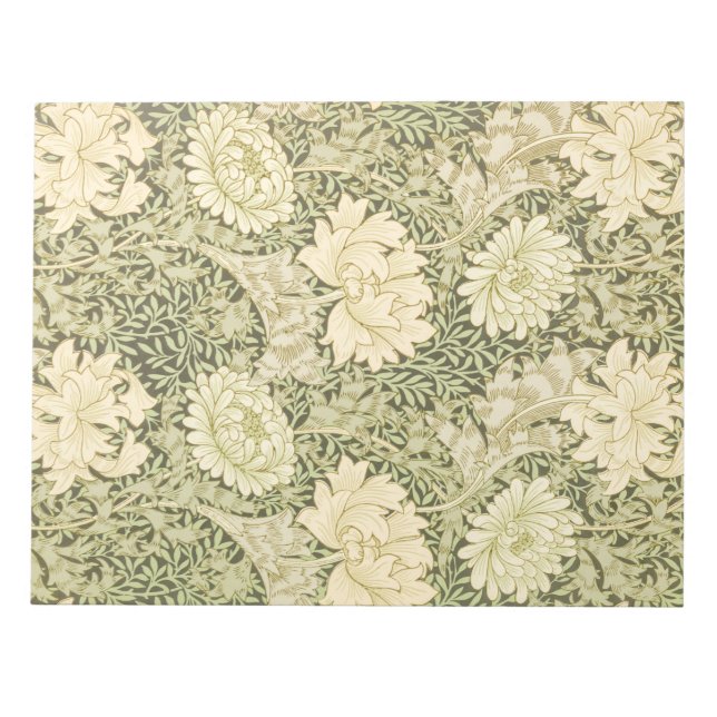 Chrysanthemum Flower Pattern (by William Morris) Notepad (Front)