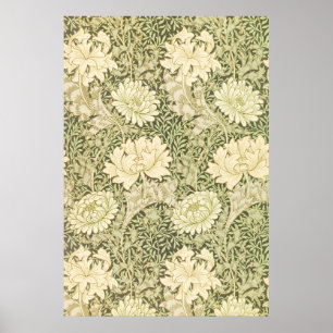 Chrysanthemum Flower Pattern (by William Morris) Poster