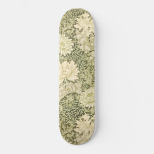 Chrysanthemum Flower Pattern (by William Morris) Skateboard