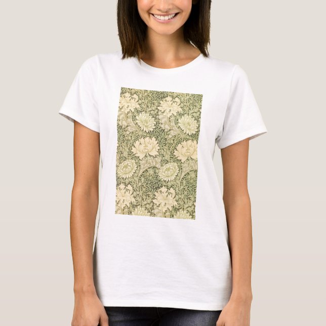 Chrysanthemum Flower Pattern (by William Morris) T-Shirt (Front)