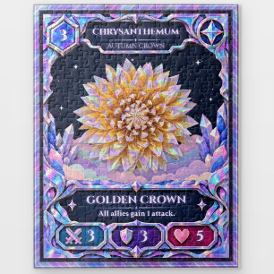 Chrysanthemum Flower, Rainbow Foil Art Jigsaw Puzzle
