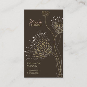 Chrysanthemum Flowers Elegant Floral Business Card