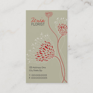 Chrysanthemum Flowers Elegant Floral Business Card