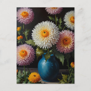 Chrysanthemum flowers postcard