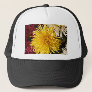 Chrysanthemum flowers trucker hat