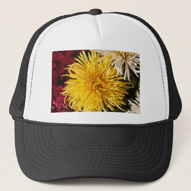 Chrysanthemum flowers trucker hat (Front)