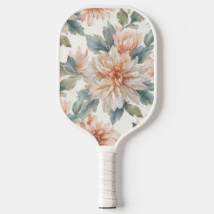 Chrysanthemum Flowers Watercolor Botanical Pattern Pickleball Paddle