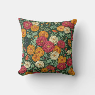 Chrysanthemum Garden Throw Pillow