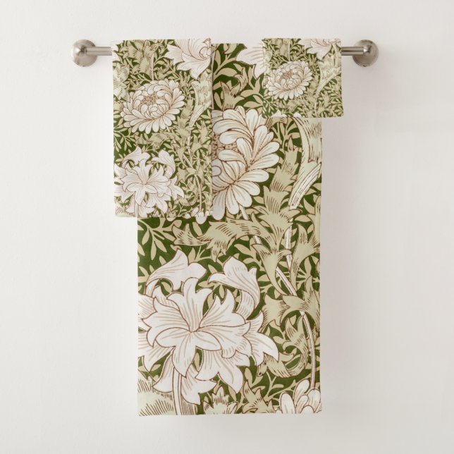 Chrysanthemum Gold, William Morris Bath Towel Set (Insitu)
